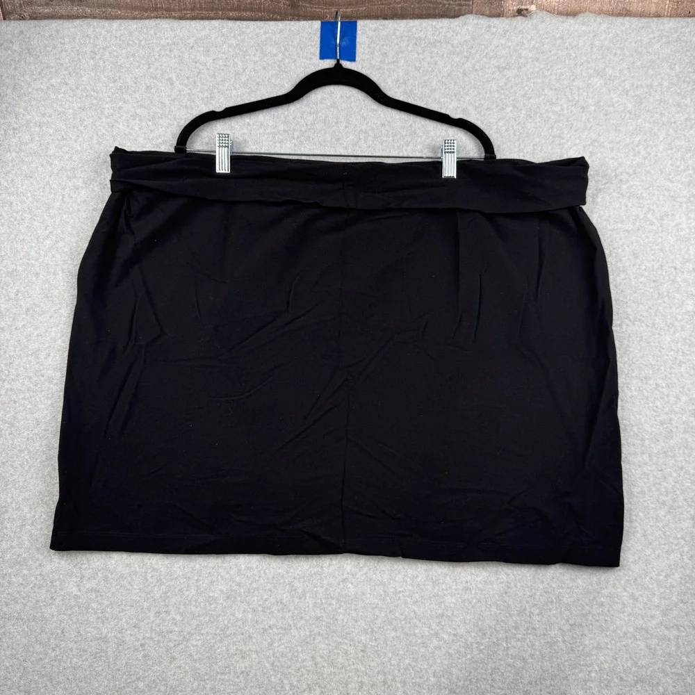 Eileen Fisher Skirt Womens 3X Black‎ Stretch Jersey Foldover Waist Mini